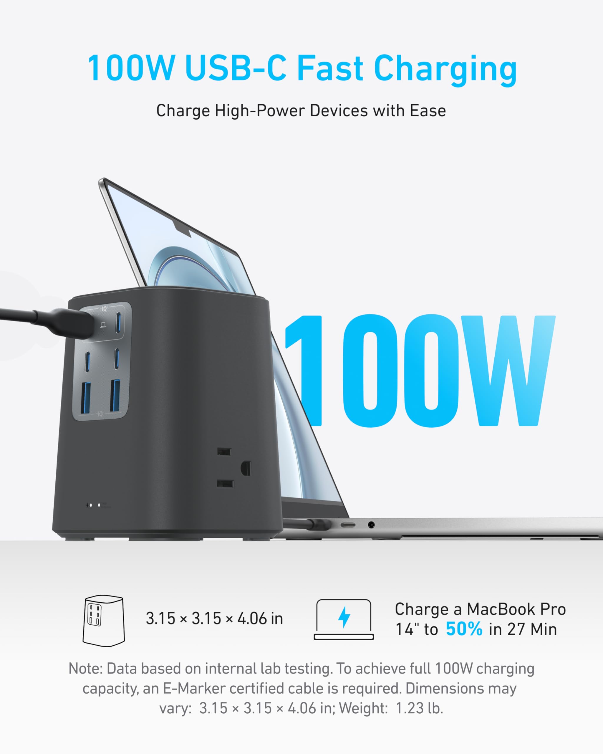 Amazon.com: Anker Desktop Charger, 9-in-1 Power Strip with 300J